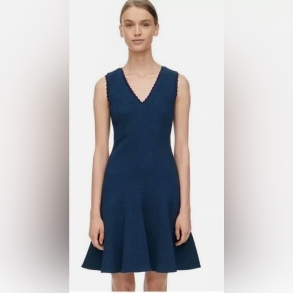 Rebecca Taylor Sleeveless Textured Chevron Dress 4